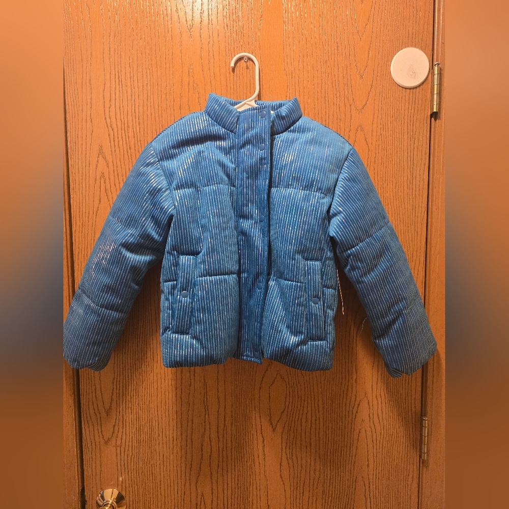 NEW Blue Kids Puffer Jacket S 7/8 - Picture 1 of 10